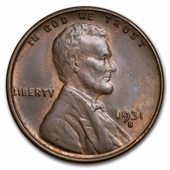 1931-S Lincoln Cent BU (Brown) 1931-S Lincoln Cent BU (Brown)