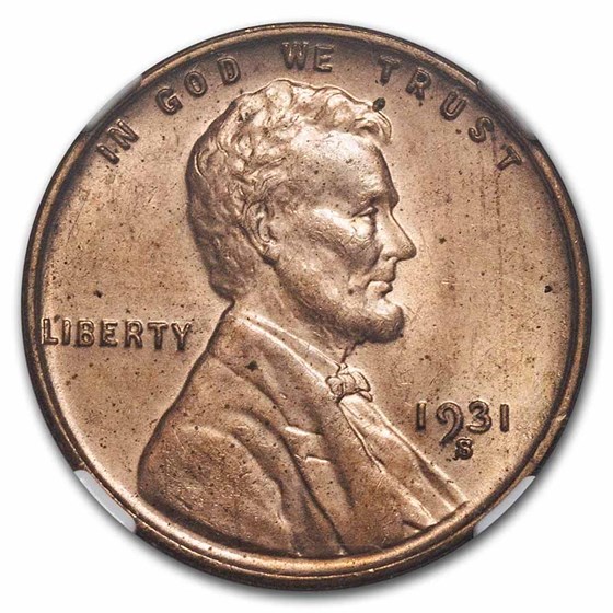 1931-S Lincoln Cent MS-63 NGC (Red/Brown) 1931-S Lincoln Cent MS-63 NGC (Red/Brown)