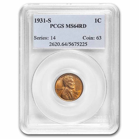 1931-S Lincoln Cent MS-64 NGC (Red) 1931-S Lincoln Cent MS-64 NGC (Red)
