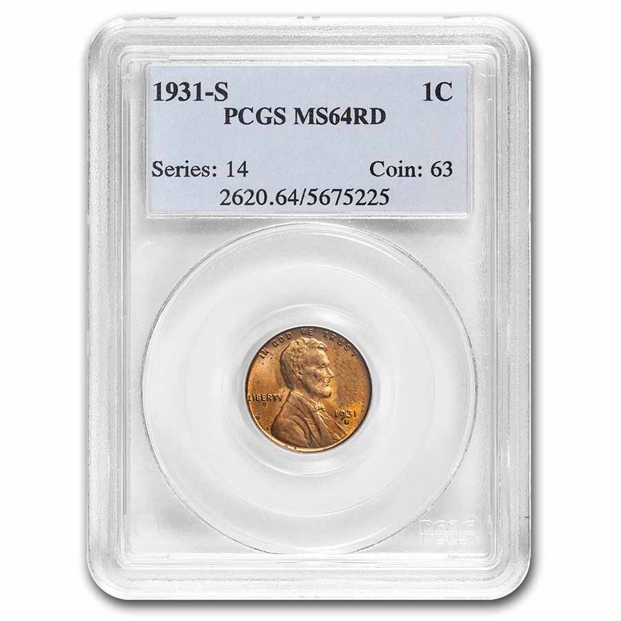 1931-S Lincoln Cent MS-64 NGC (Red)
