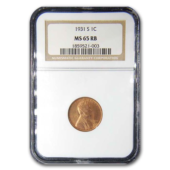 1931-S Lincoln Cent MS-65 NGC (Red/Brown) 1931-S Lincoln Cent MS-65 NGC (Red/Brown)