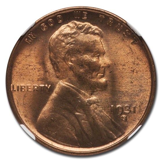 1931-S Lincoln Cent MS-65 NGC (Red) 1931-S Lincoln Cent MS-65 NGC (Red)