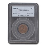 1931-S Lincoln Cent MS-65 PCGS (Red)