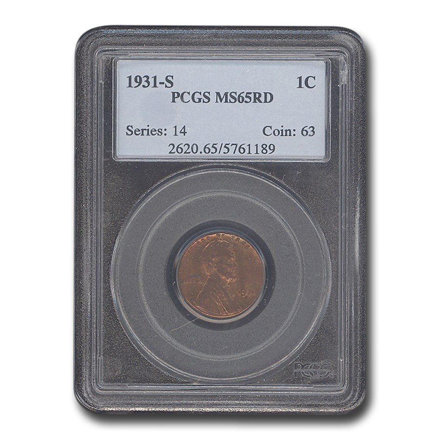 1931-S Lincoln Cent MS-65 PCGS (Red)
