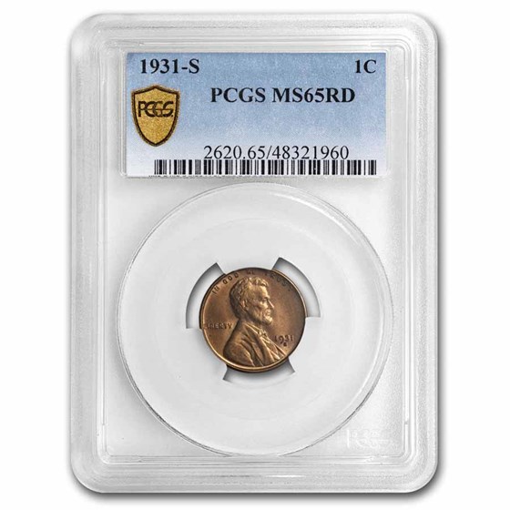 1931-S Lincoln Cent MS-65 PCGS (Red) 1931-S Lincoln Cent MS-65 PCGS (Red)