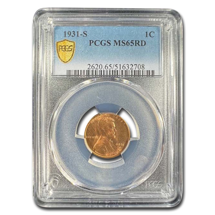 1931-S Lincoln Cent MS-65 PCGS (Red)