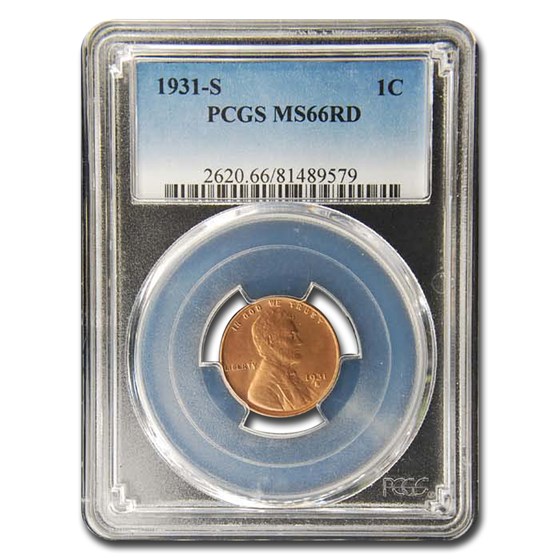 1931-S Lincoln Cent MS-66 PCGS (Red)