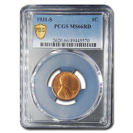 1931-S Lincoln Cent MS-66 PCGS (Red) 1931-S Lincoln Cent MS-66 PCGS (Red)