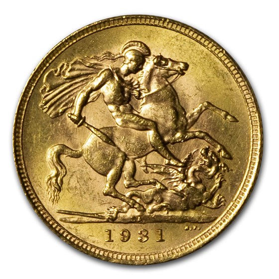 1931-SA South Africa Gold Sovereign George V BU