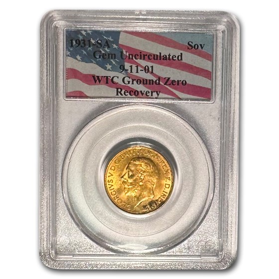 1931-SA South Africa Gold Sovereign George V Gem Unc. PCGS (WTC) 1931-SA South Africa Gold Sovereign George V Gem Unc. PCGS (WTC)