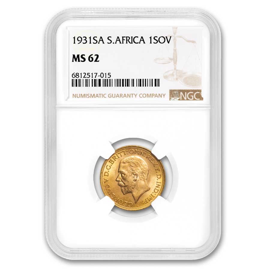 1931-SA South Africa Gold Sovereign George V MS-62 NGC