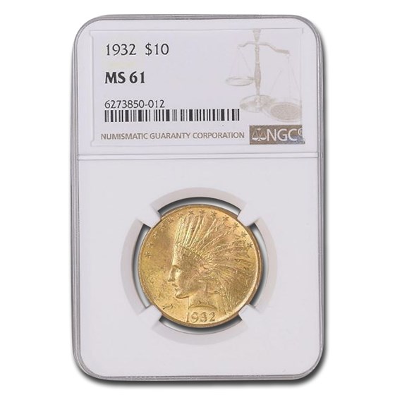 1932 $10 Indian Gold Eagle MS-61 NGC 1932 $10 Indian Gold Eagle MS-61 NGC
