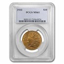 1932 $10 Indian Gold Eagle MS-61 PCGS