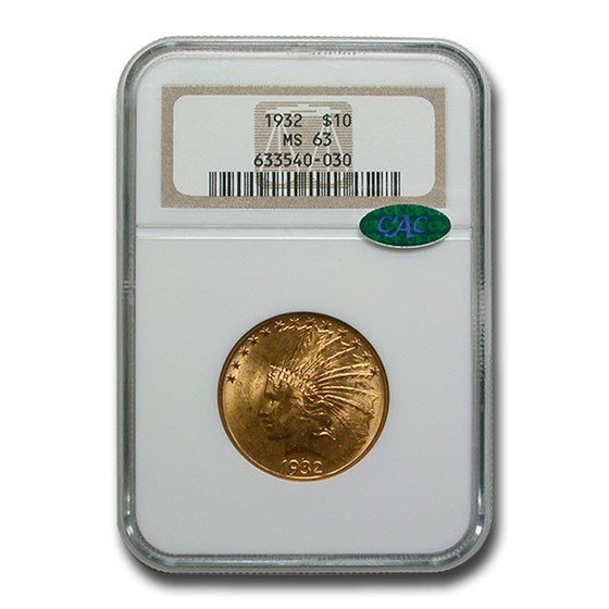 1932 $10 Indian Gold Eagle MS-63 NGC CAC 1932 $10 Indian Gold Eagle MS-63 NGC CAC