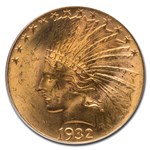 1932 $10 Indian Gold Eagle MS-63 PCGS CAC