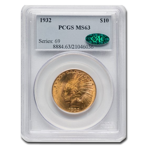 1932 $10 Indian Gold Eagle MS-63 PCGS CAC