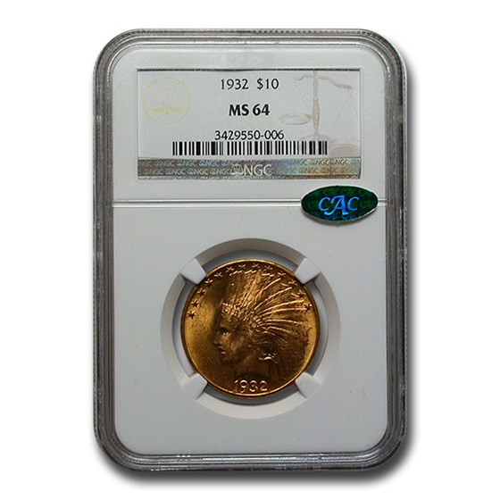 1932 $10 Indian Gold Eagle MS-64 NGC CAC 1932 $10 Indian Gold Eagle MS-64 NGC CAC