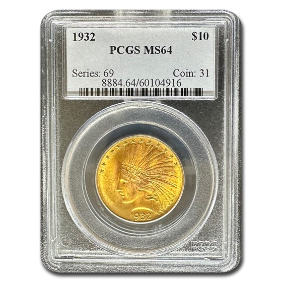 1932 $10 Indian Gold Eagle MS-64 PCGS 1932 $10 Indian Gold Eagle MS-64 PCGS