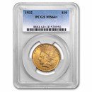 1932 $10 Indian Gold Eagle MS-64+ PCGS