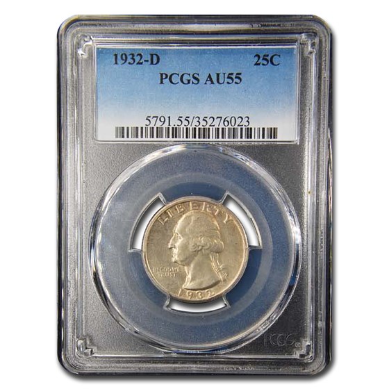 1932-D Washington Quarter AU-55 PCGS 1932-D Washington Quarter AU-55 PCGS