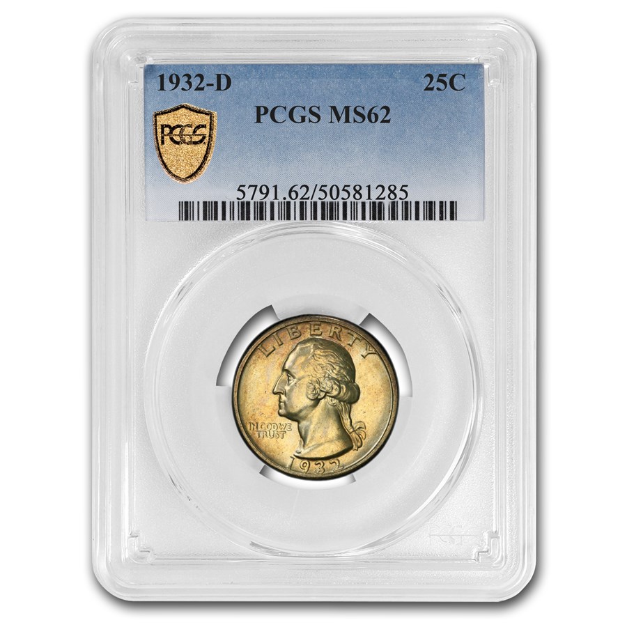 1932-D Washington Quarter MS-62 PCGS