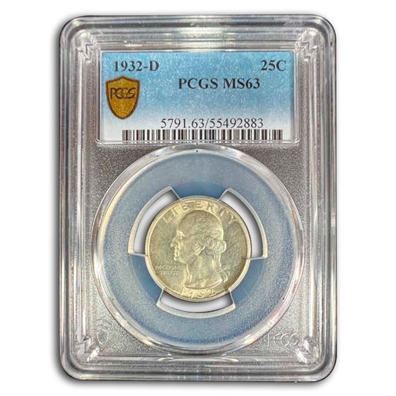 1932-D Washington Quarter MS-63 PCGS