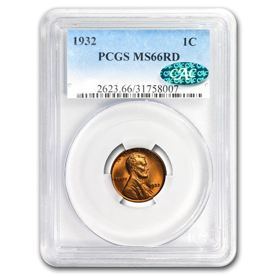 1932 Lincoln Cent MS-66 PCGS CAC (Red) 1932 Lincoln Cent MS-66 PCGS CAC (Red)
