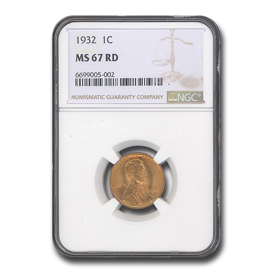 1932 Lincoln Cent MS-67 NGC (Red) 1932 Lincoln Cent MS-67 NGC (Red)