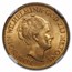 1932 Netherlands Gold 10 Gulden Wilhelmina I MS-64 NGC