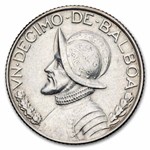 1932 Panama Silver 1/10 Balboa AU