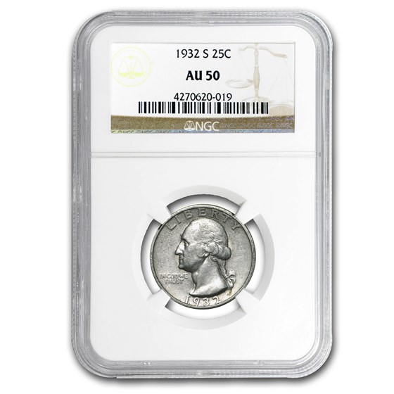 1932-S Washington Quarter AU-50 NGC 1932-S Washington Quarter AU-50 NGC