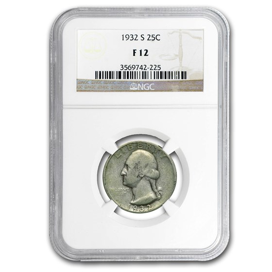 1932-S Washington Quarter F-12 NGC 1932-S Washington Quarter F-12 NGC