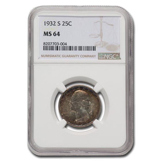 1932-S Washington Quarter MS-64 NGC 1932-S Washington Quarter MS-64 NGC
