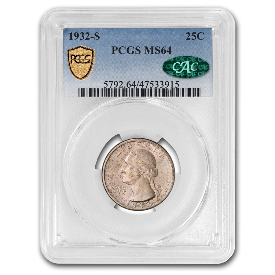 1932-S Washington Quarter MS-64 PCGS CAC