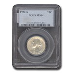1932-S Washington Quarter MS-64 PCGS