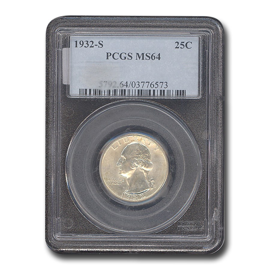 1932-S Washington Quarter MS-64 PCGS