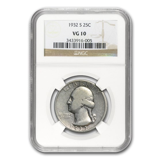 1932-S Washington Quarter VG-10 NGC 1932-S Washington Quarter VG-10 NGC