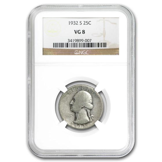 1932-S Washington Quarter VG-8 NGC 1932-S Washington Quarter VG-8 NGC