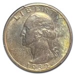 1932-S Washington Silver Quarter MS-64 PCGS (Toned)