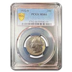 1932-S Washington Silver Quarter MS-64 PCGS (Toned)