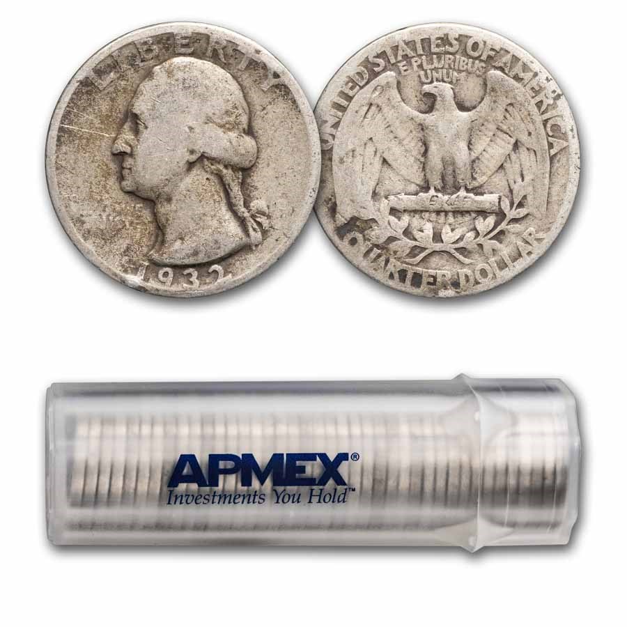 1932 Washington Quarter 40-Coin Roll AG/Good