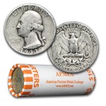 1932 Washington Quarter 40-Coin Roll Avg Circ