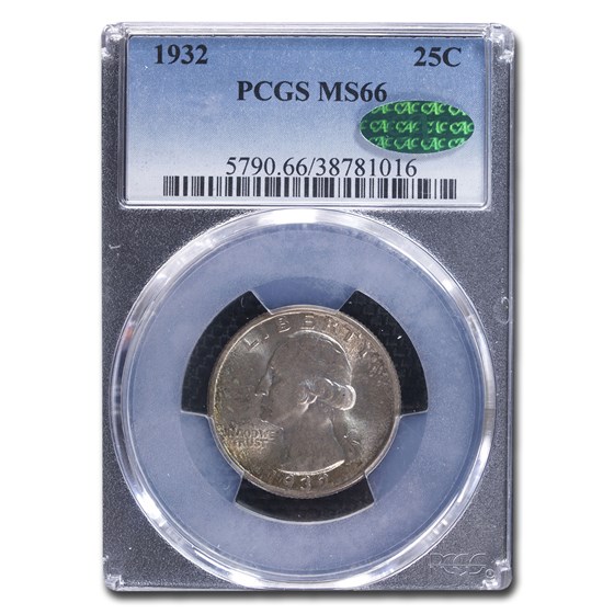 1932 Washington Quarter MS-66 PCGS CAC 1932 Washington Quarter MS-66 PCGS CAC