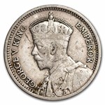 1933-1936 New Zealand Silver 3 Pence George V Avg Circ