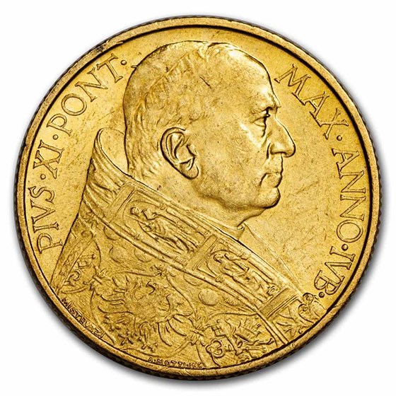 1933-34 Vatican City Gold 100 Lire Jubilee BU 1933-34 Vatican City Gold 100 Lire Jubilee BU