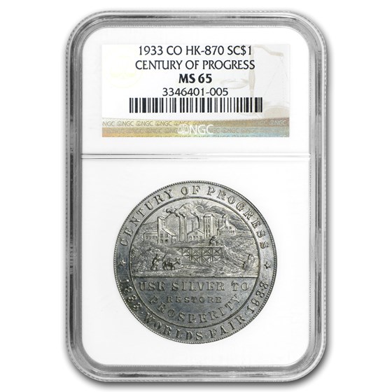 1933 Colorado Century of Progress Silver Dollar HK-870 MS-65 NGC 1933 Colorado Century of Progress Silver Dollar HK-870 MS-65 NGC