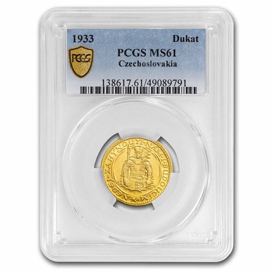 1933 Czechoslovakia Gold 1 Ducat MS-61 PCGS 1933 Czechoslovakia Gold 1 Ducat MS-61 PCGS