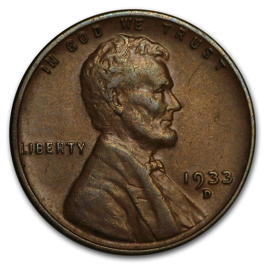 1933-D Lincoln Cent AU
