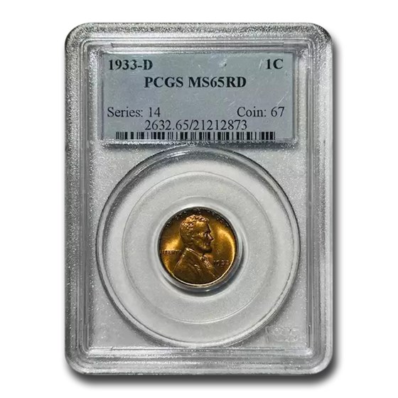 1933-D Lincoln Cent MS-65 PCGS (Red) 1933-D Lincoln Cent MS-65 PCGS (Red)
