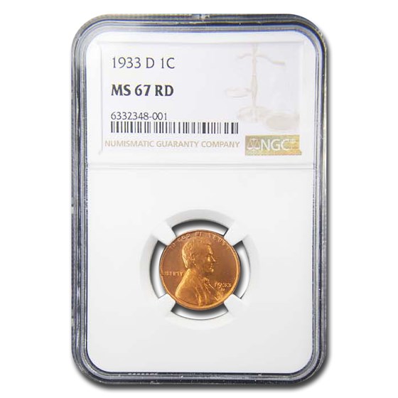 1933-D Lincoln Cent MS-67 NGC (Red) 1933-D Lincoln Cent MS-67 NGC (Red)